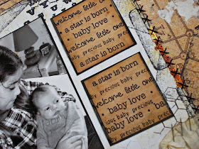 SRM Stickers Blog - Vintage Layout by Angélique - #baby #stickers #borders #love #stitches #layout