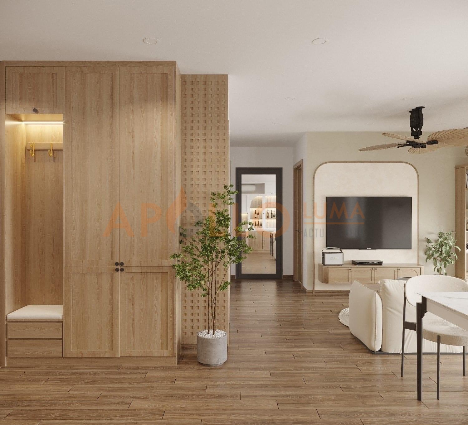 Thiết kế nội thất căn hộ 2PN tòa GS1 Vinhomes Smart City