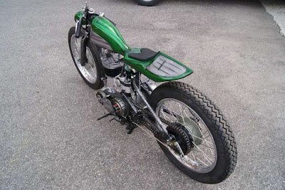 Royal Enfield ~ Minimalist design motorcycle  Named Skinny lizard by the builders At Alambiccus Garage Motorcycles . quite a different style of custom motorcycle