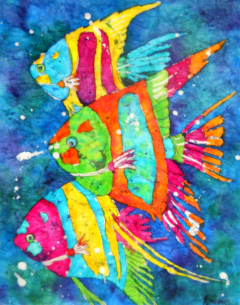 Martha Kisling Art  With Heart Tropical Fish  Watercolor 