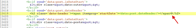 C'è del codice html. Rappresenta parte del template del mio tema di Blogger.