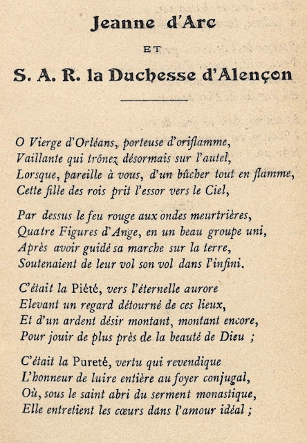 Jeanne d'Arc Sophie-Charlotte Bavière, duchesse d'Alençon. poème Charles Pomairols.