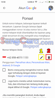 cara ganti nomor gmail di android