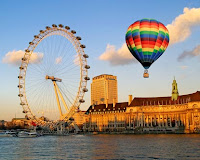 London Eye and rainbow balloon 