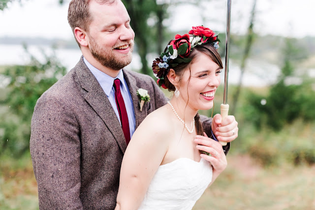 A rainy fall backyard tent wedding in Chestertown, MD photographed by Heather Ryan Photography