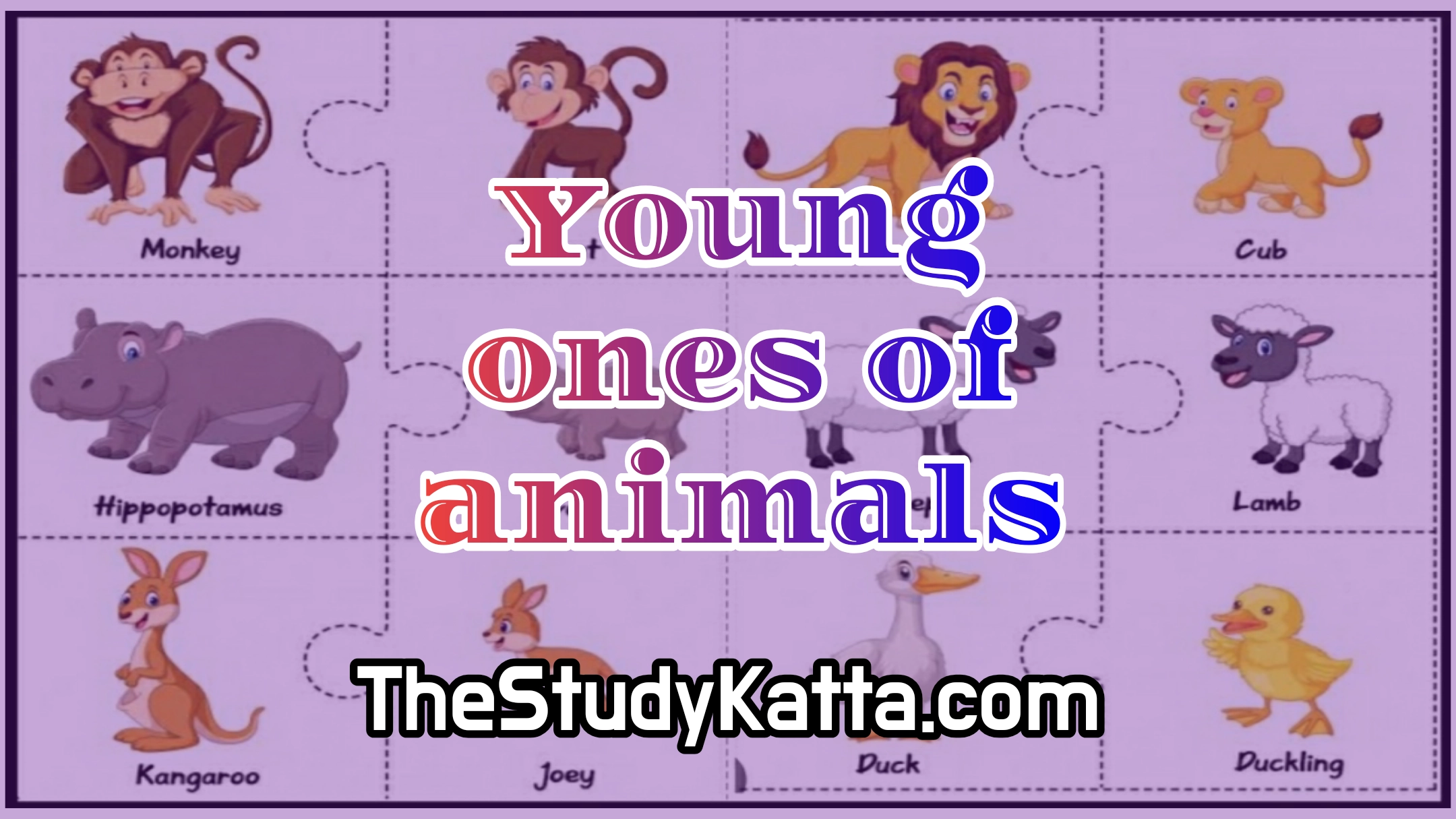 Animals and their young ones | Young ones of animals