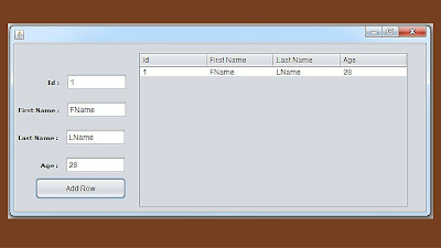 jtable add row