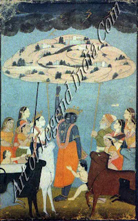 Krishna Raising Mount Goverdhan