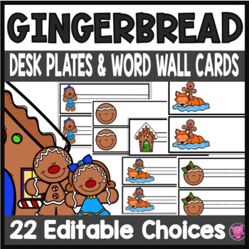 Looking for a fun and festive way to decorate your classroom for the holidays? Check out these editable Gingerbread desk plates and word wall cards!