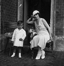 Olga Zàini, later to take over the business, pictured with son Vittorio in around 1930