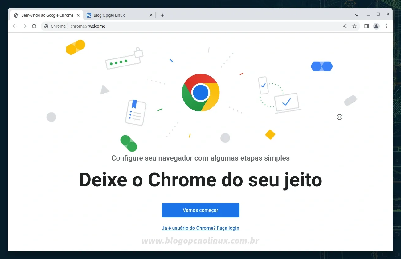 Google Chrome executando no openSUSE Tumbleweed