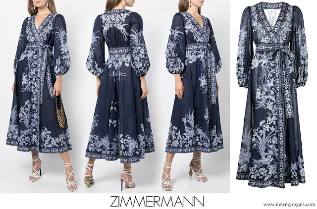 Crown Princess Mary wore ZIMMERMANN Aliane long wrap dress
