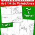 Christmas Art Skills Printables: Cutting, Tracing, Coloring