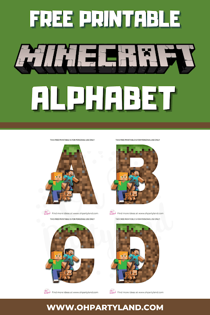 Free printable Minecraft alphabet