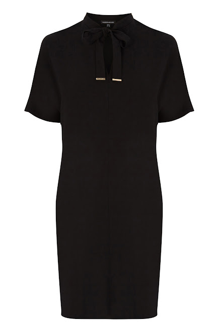 black tie neck dress