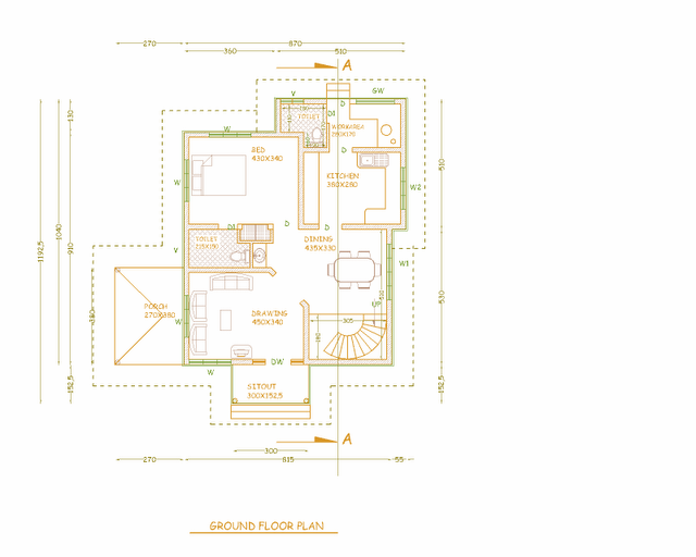 two bedroom house plans in kerala. Three Bedroom Kerala House