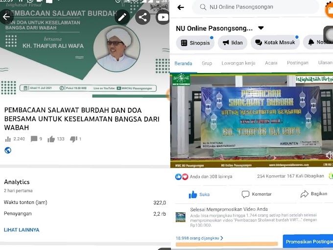 Saat Pembacaan Burdah Virtual, NU Online Pasongsongan Dibanjiri Puluhan Ribu Warga NU