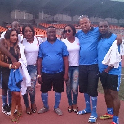 Photos: John Okafor (Mr Ibu) Hosts Friends to Football Match in Enugu