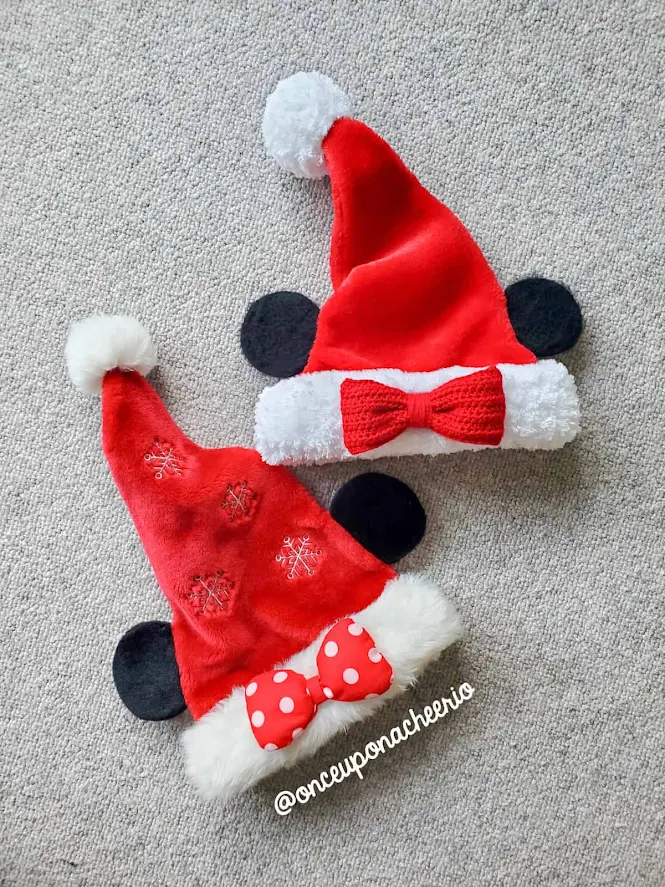 Crochet Minnie Santa Hat vs Store Bought Minnie Santa Hat