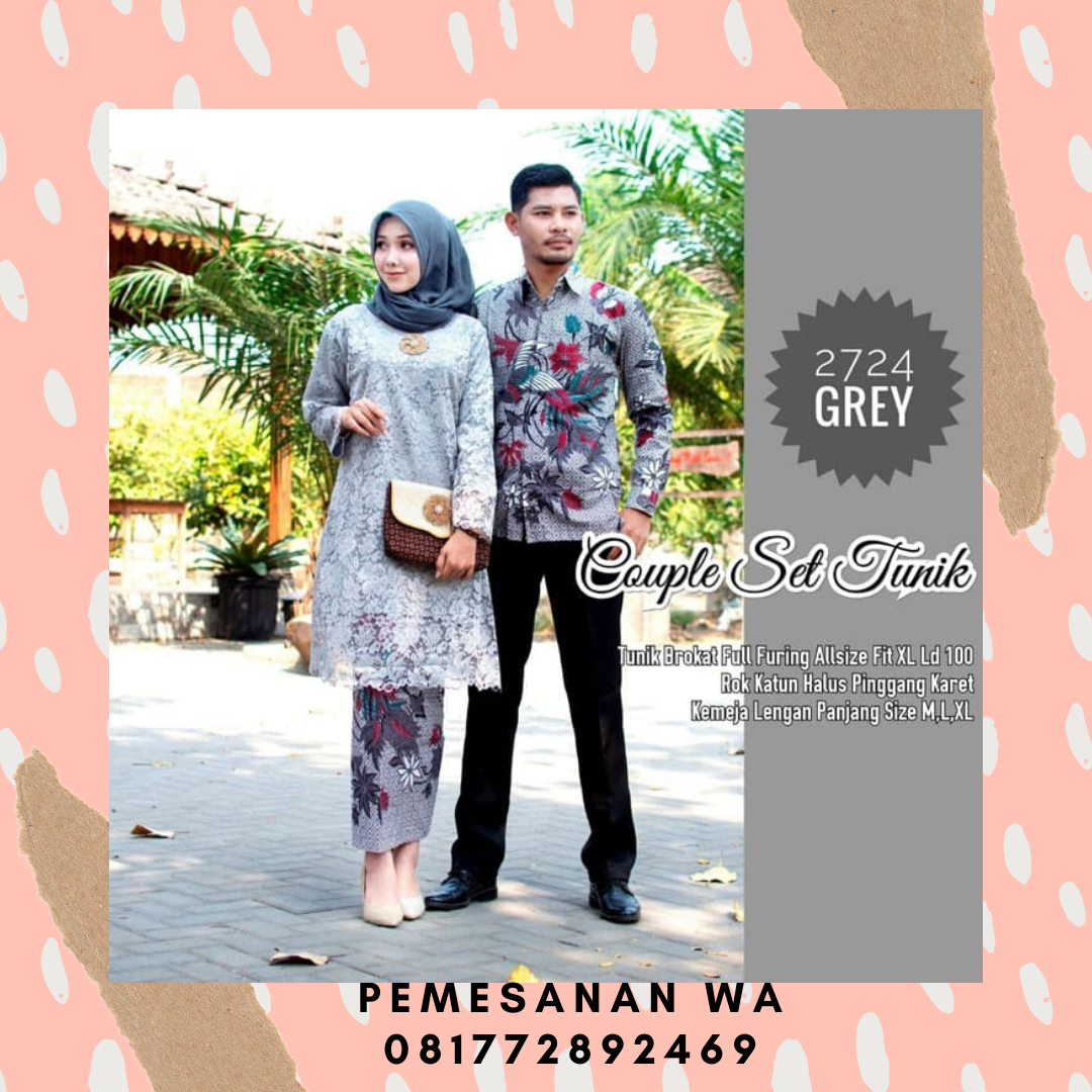 Setelan Model Baju Batik Couple Kebaya Tunik Kombinasi ...