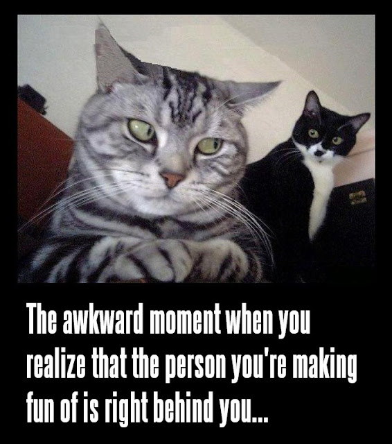 That Awkward Moment When You Realize That The Person You're Making Fun Of Is Right Behind You