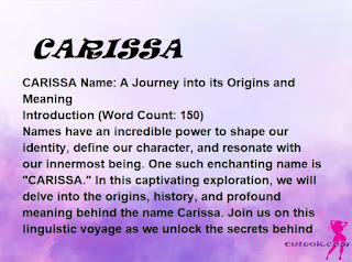 meaning of the name "CARISSA"