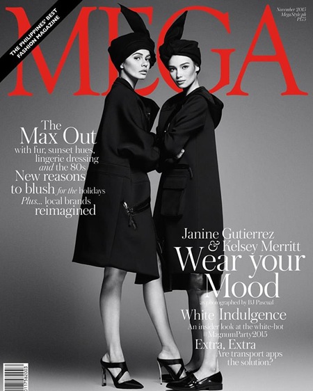 Janine Gutierrez and Kelsey Merritt - Mega November 2015 digital edition cover