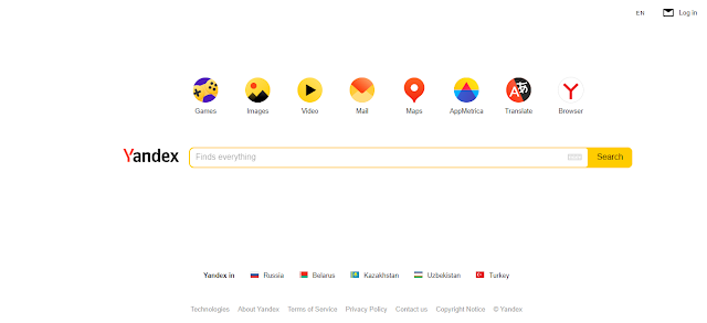 محرك البحث Yandex ياندكس.