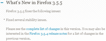 What's new in Firefox 3.5.5