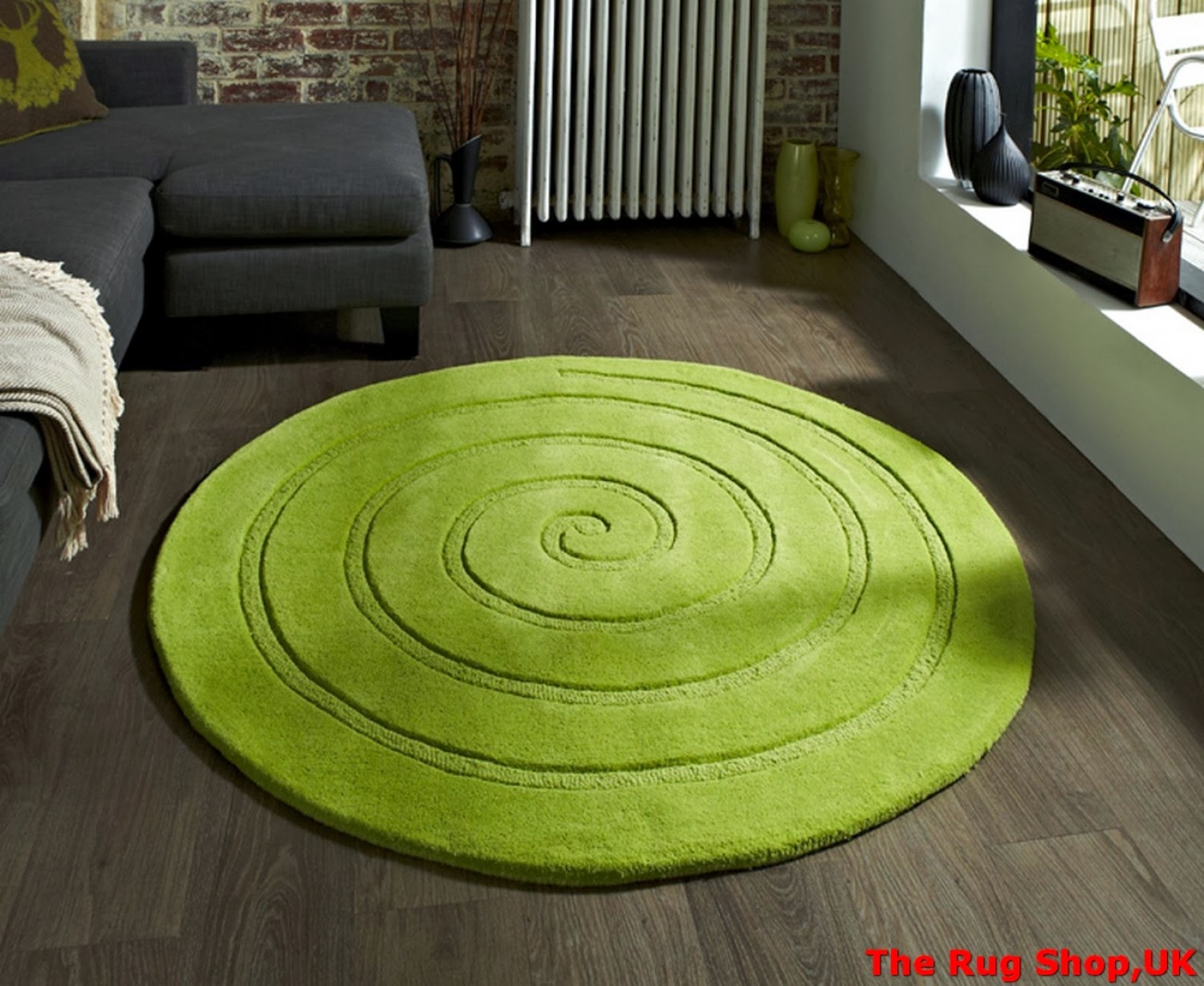 Spiral Green Wool Rug (OC)