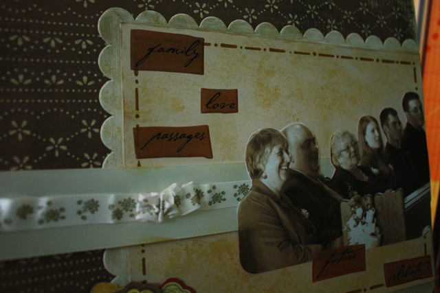 wedding scrapbook 005 In order to make the photo pop more I sponge painted 