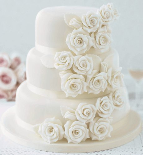 wedding cakes 2010. White rose wedding cake- Red
