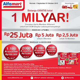  Pengumuman Pemenang Belanja Gratis Total 1 Milyar SGM dan Alfamart