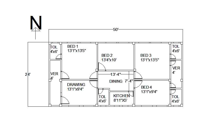 Civil Engineering A 50 X24 Home floor plan of a tinshed Home