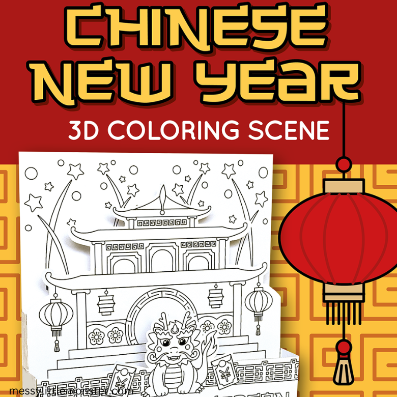Chinese new year coloring - year of the dragon craft
