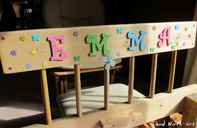 Decorated Headboard for homemade wood bed