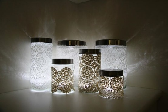 DIY Wedding Ideas Lace Mason Jars