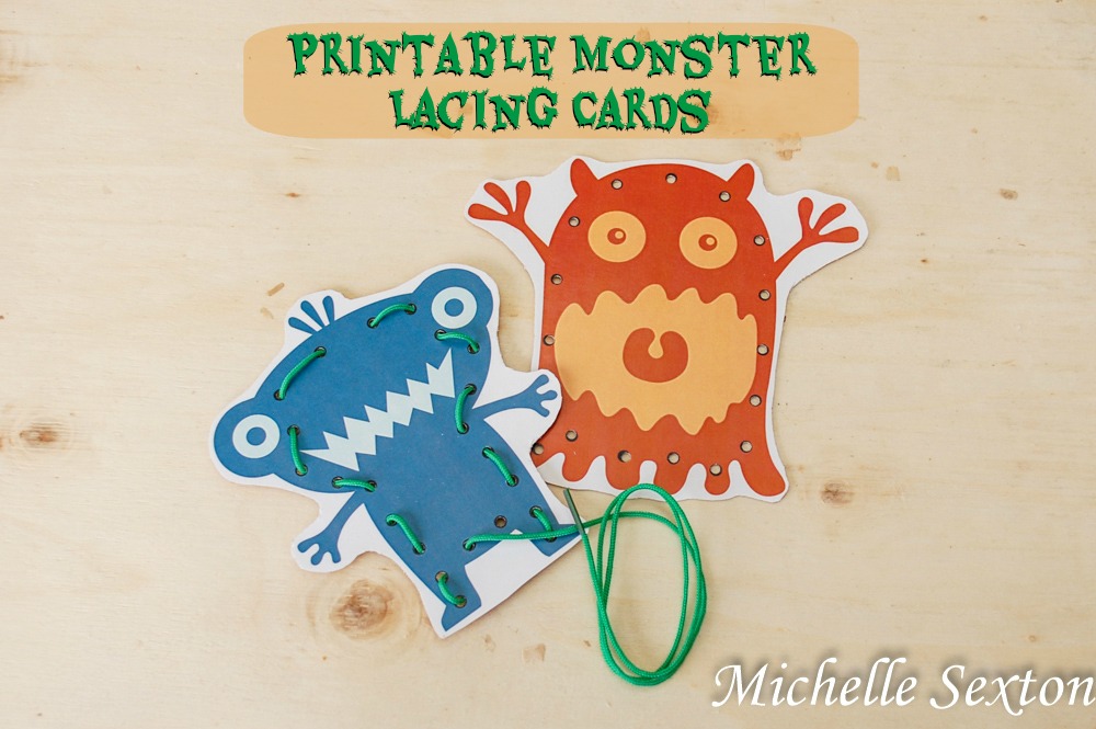 Make these Printable Monster Lacing Cards from SoHeresMyLife.com