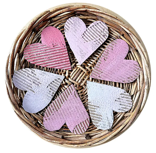 Circle of hearts in basket