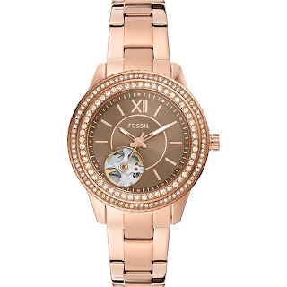 Fossil Women's Stella Stainless Steel Crystal-Accented Multifunction ...