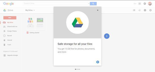 Tampilan awal Google Drive