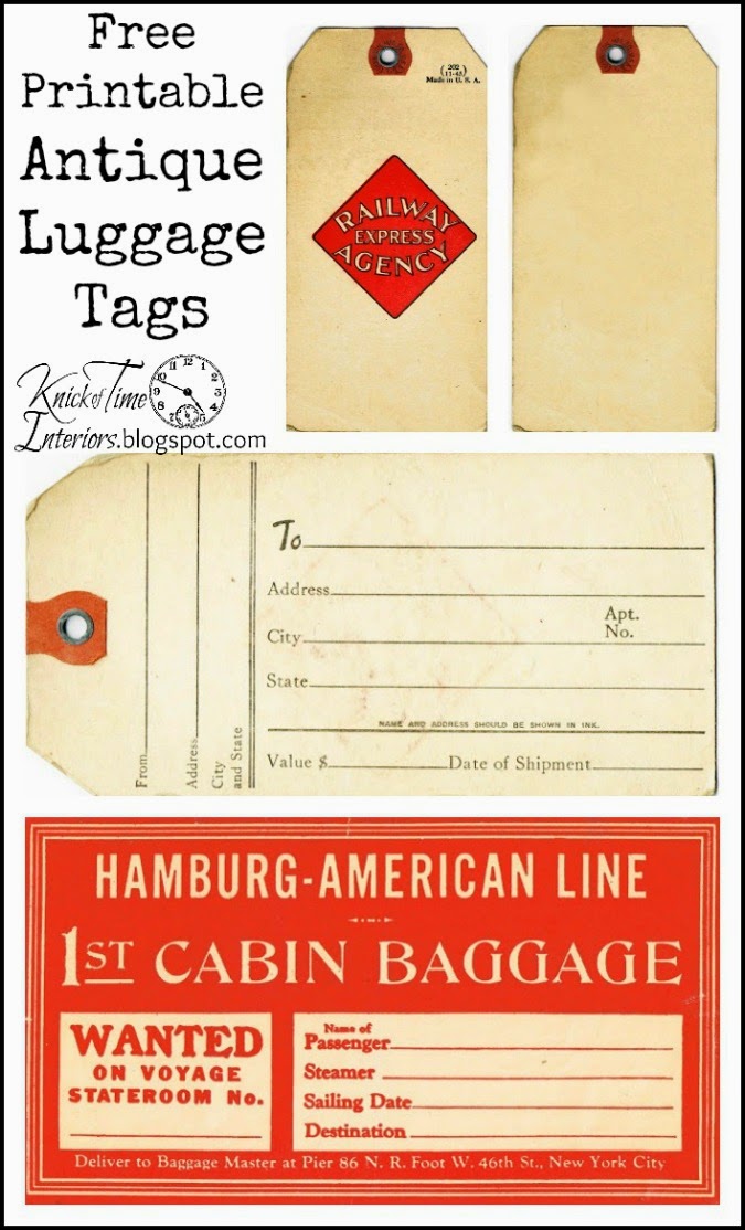 Antique Graphics Wednesday - Vintage Luggage Tags | Knick of Time