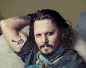 Johnny Depp with no eyebrows www.thebrighterwriter.blogspot.com