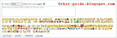 Yahoo and Msn smileys in Orkut Scraps