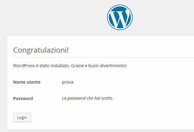 Come configurare wordpress - congratirazioni