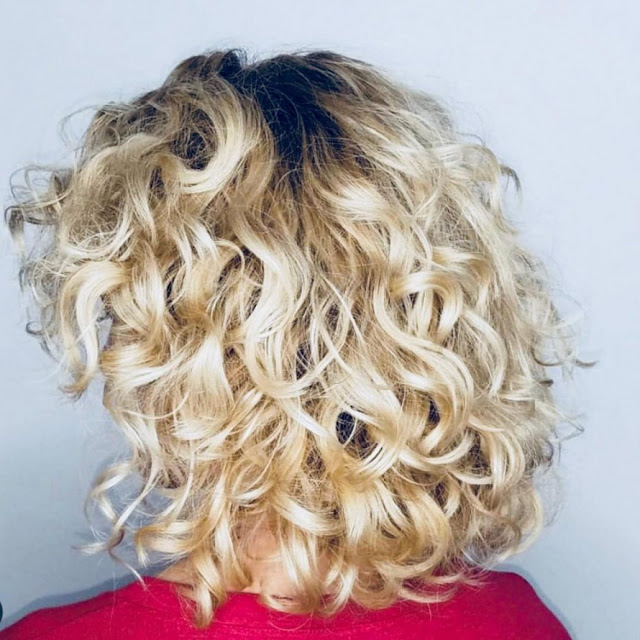 curly layered bob for your thick hair