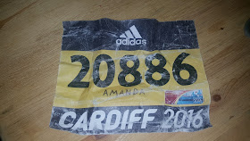 One very soggy race number at the end of the half marathon