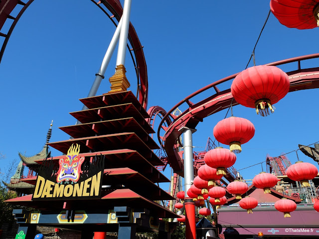 jardin de Tivoli copenhague danemark parc attraction disneyland, deamonen rollercoaster grand huit demon parc Tivoli