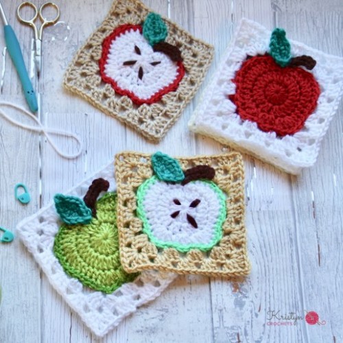 Apple Granny Square - Free Pattern 