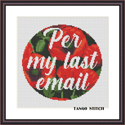 Per my last email cross stitch pattern Floral embroidery design - Tango Stitch